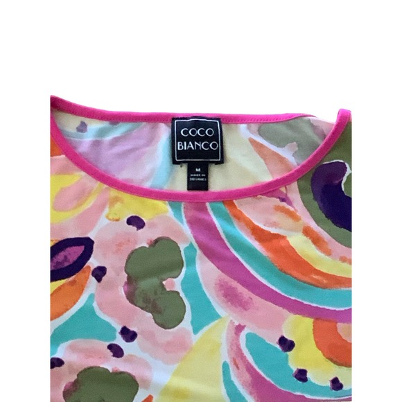 Coco Bianco abstract, hippie, groovy, long sleeve bell blouse #1368 - Picture 6 of 8